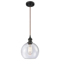 Innovations Athens 8" LED Mini Pendant, Bronze/Seed Sphere, 516-1P-OB-G124-LED