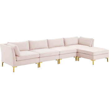 Carlton 5-Piece Sectional Sofa, Pink