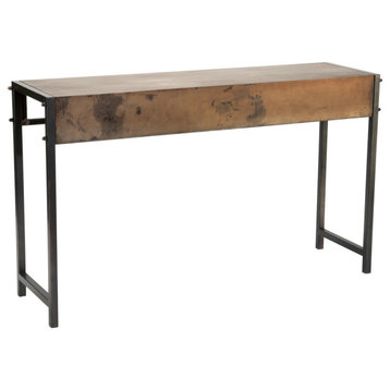 Industrial Bronze Metal Console Table