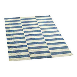CHECKERED DHURRIE RUG - BLUE - Rugs