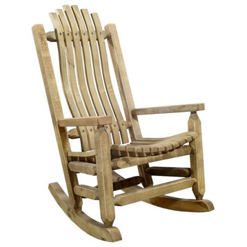 Montana Woodworks Homestead 19" Exterior Transitional Wood Adult Rocker in Brown