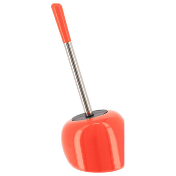 PISE Freestanding Toilet Brush and Holder Set, Orange