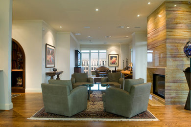 Inspiration for a farmhouse living room remodel in Dallas