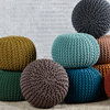 Jaipur Living Visby Textured Round Pouf, Green