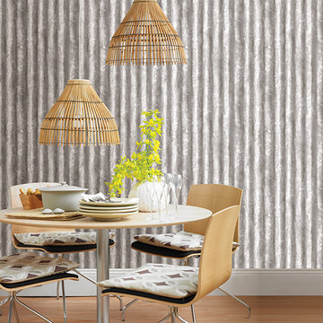 Corrugated Metal Silver Industrial Texture Wallpaper