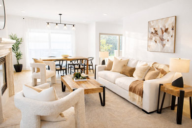 Example of a minimalist living room design in Los Angeles