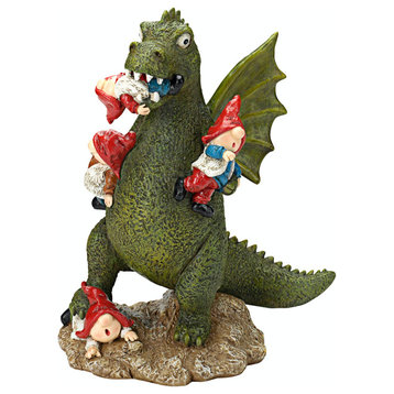 Dragon's Gonna Get Ya! Garden Gnome Apocalypse Statue