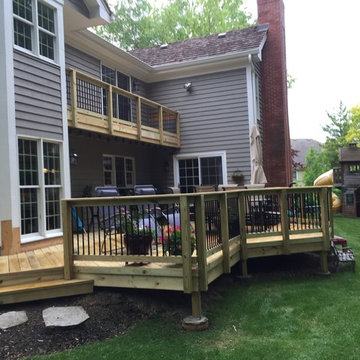 Two Story Wood Deck Design by Archadeck of Chicagoland