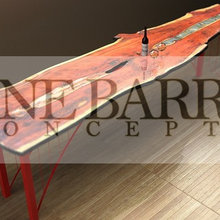 Wine Barrel Concepts - California Redwood Slab Arched Frame Table