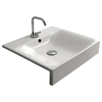 Cento 3546 Semi-recessed Bathroom Sink 19.7" x 17.7"