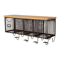 Linon Four Basket Metal Wall Organizer in Black