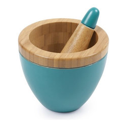 Modern Bamboo Mortar and Pestle - Mortar And Pestle Sets