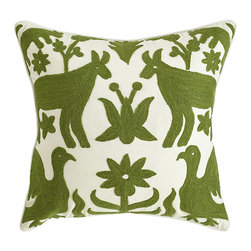 Otomi Pillow - Green - Decorative Pillows