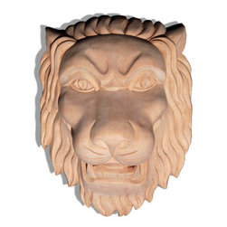 Inviting Home Inc. - Medium Jana Lion Head Carving, Cherry - Onlays And Appliques