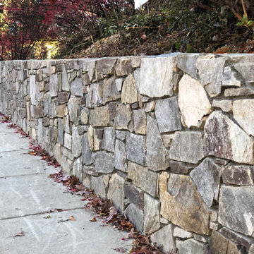 Building Stone Dry Stack Retaining Wall in Takoma Park MD