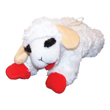 MultiPet 48376 Lamb Chop Plush Dog Toy, 10", White