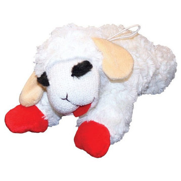 MultiPet 48376 Lamb Chop Plush Dog Toy, 10", White