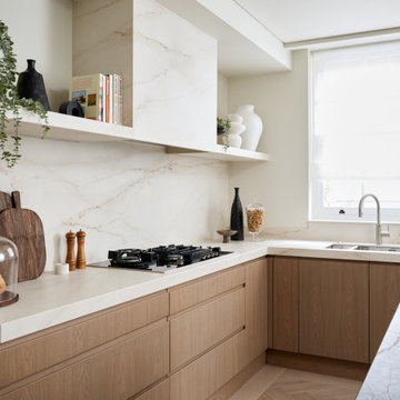 Off White kitchen, stunning island and walk-in Pantry