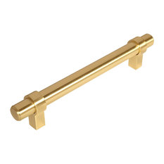 Cosmas 161-128BB Brushed Brass 5” CTC Solid Metal Euro Bar Pull
