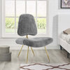Ponder Upholstered Sheepskin Fur Lounge Chair, Gray