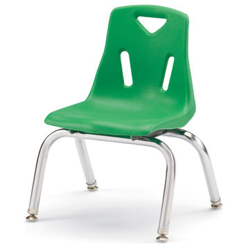 Berries Stacking Chair with Chrome-Plated Legs - 10" Ht - Green