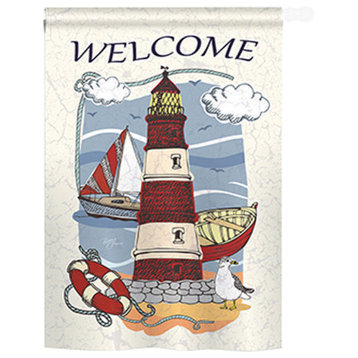 Beach & Nautical Lighthouse Shore 2-Sided Vertical Impression House Flag