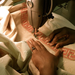 Applying the trim to draperies - Curtains