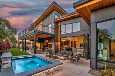 Inspiration for a contemporary exterior home remodel in Other