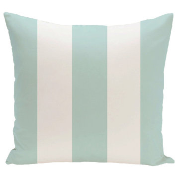 Awning Stripe Stripe Print Outdoor Pillow, Seaside, 20"x20"