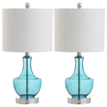JONATHAN Y Lighting JYL1029-SET2 Colette 20" Tall LED Table Lamp - Amalfi Blue