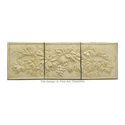 Fine Art Tileworks - Grapes & Leaves mural, 6x18 - Tile