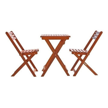 Vifah Malibu Premium Hardwood 3 Piece Outdoor Bistro Set