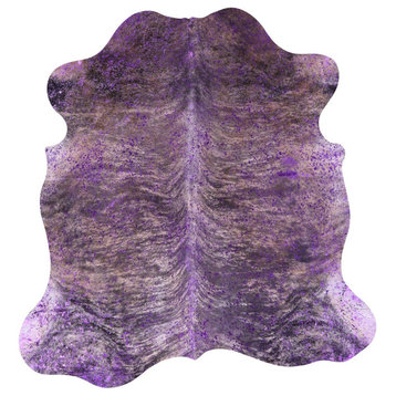 Purple Metallic Cowhide Rug 6' 6" X 6' 4" C2105