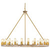 24-light Wagon Wheel Chandelier, 48", Wood Reproduction and Gold