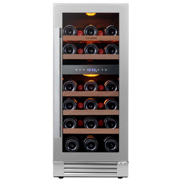 Ca'Lefort 28-Bottle Built-In 15" Wine Cooler Dual Zone Refrigerator Compressor