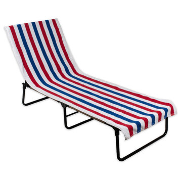 Red, White And Blue Stripe Lounge Chair Beach Towel