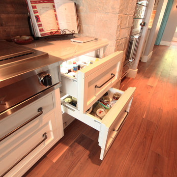 24" Paneled Subzero Refrigerator Drawers with Inset Look