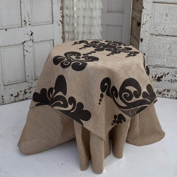 Enchantique Square Natural Jute 54" Tablecloth - Tablecloths