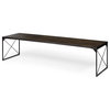 Trestman III Medium Brown Solid Wood With Black Iron Base Accent Bench