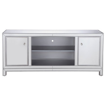 Elegant MF701S 60" Mirrored Tv Stand, Antique Silver