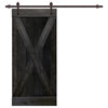TMS X Series Barn Door With Sliding Hardware Kit, Charcoal Black, 42"x84"