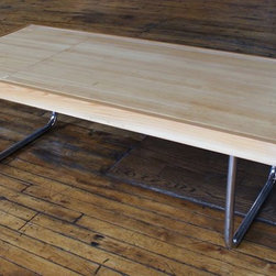Custom Bowling Alley Lane Coffee Table with Tube Steel Legs - Coffee Tables