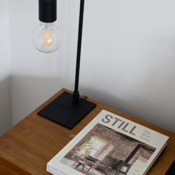 Modern Bedside Table Styling With Minimal Lighting