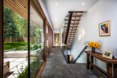 Example of a trendy hallway design in Denver
