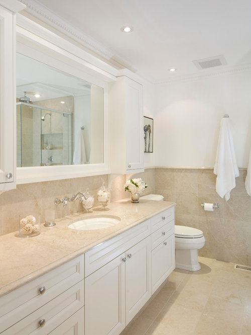 Best Crema Marfil Bathroom Design Ideas & Remodel Pictures | Houzz