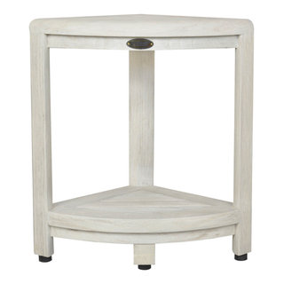 Compact Contemporary Teak Shower Stool in Gray Finish main image 0