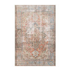 Terracotta, Sky Printed Polyester Loren Area Rug by Loloi, 7
