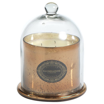 6.5" Tall Medium Candle Jar With Glass Dome, Vanilla Orchid Fragrance
