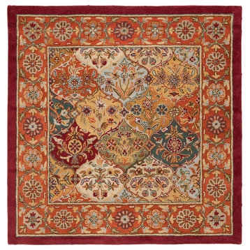 Safavieh Heritage Collection HG510 Rug, Multi/Red, 4' Square