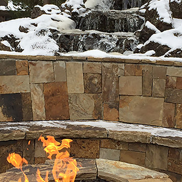 Broken Top Landscape with Sunken Fire Pit and Water Feature